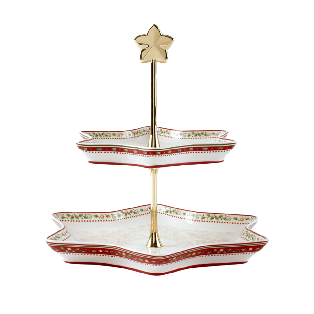 Winter Bakery Delight 3 Tier Stand - Red, 10.9'' x 9.5''