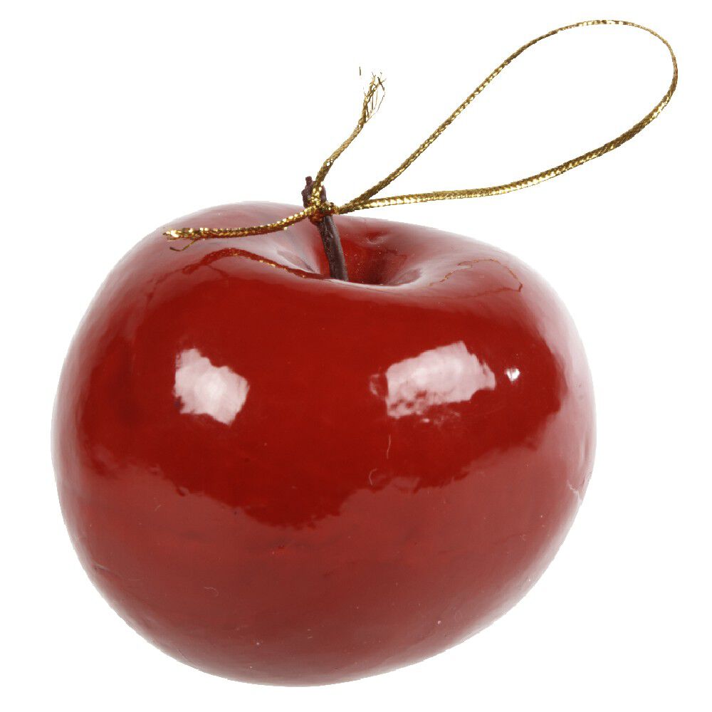 Pomme rouge à suspendre déco No&euml;l