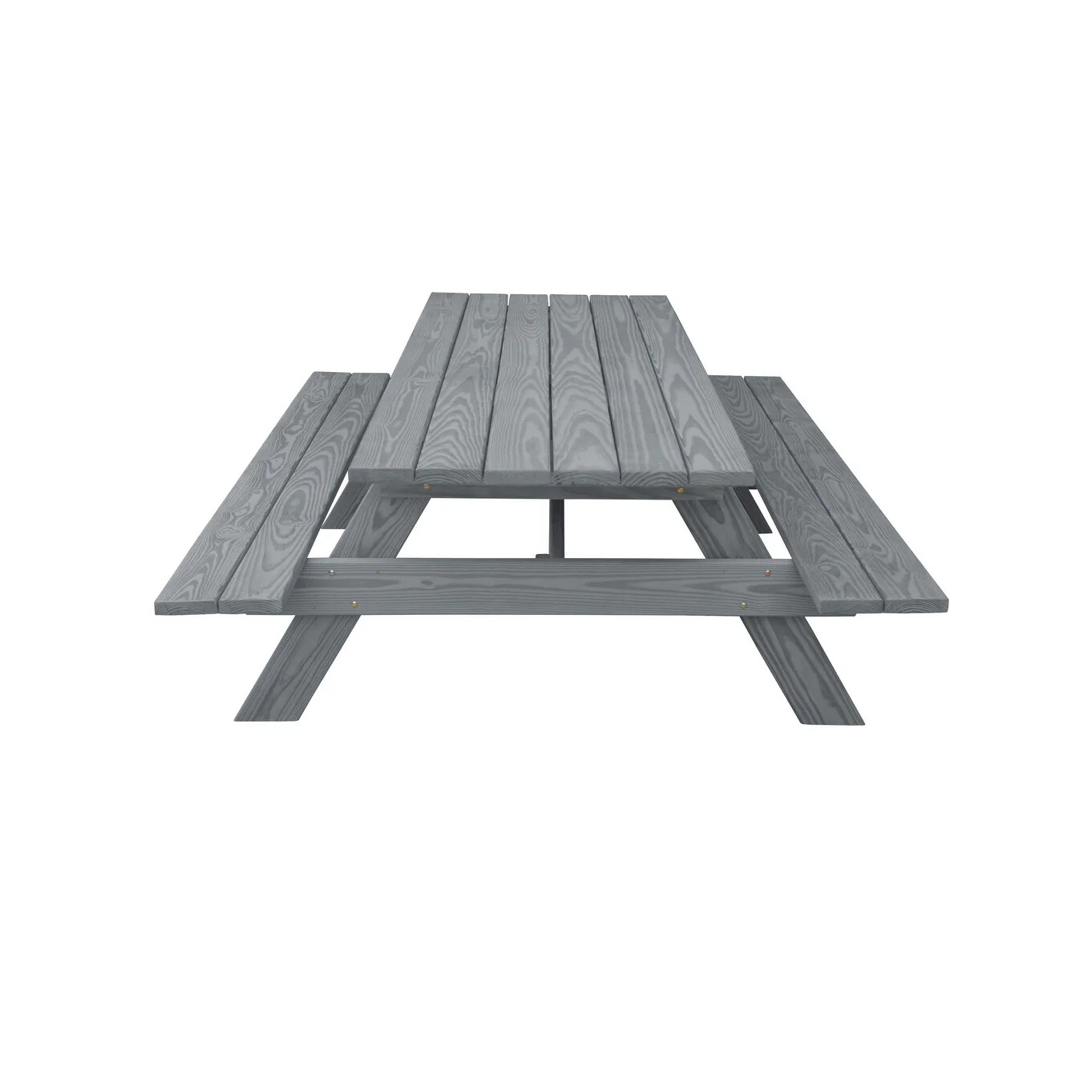 HomeRoots 94 Gray Solid Wood Outdoor Picnic Table