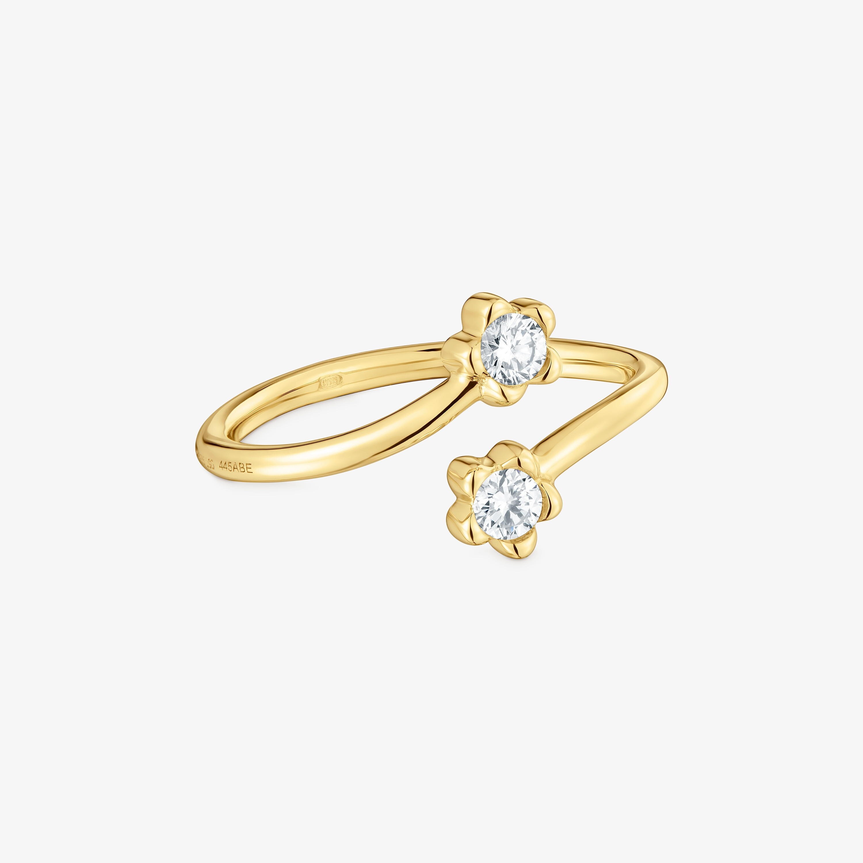 Anillo abierto de oro con diamantes creados en laboratorio TOUS Lili