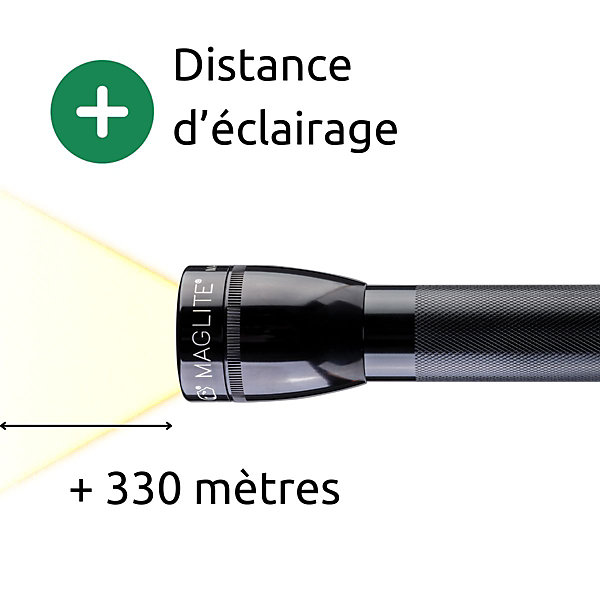 Lampe torche LED ML25LT pack de sécurité - IPX4 - 2 piles Type C - 192 lumens - 16.8cm - Noir - Maglite
