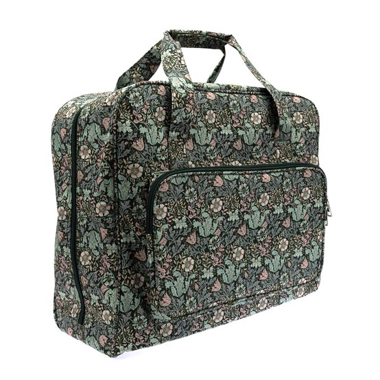 Floral Wood Block Sewing Machine Bag