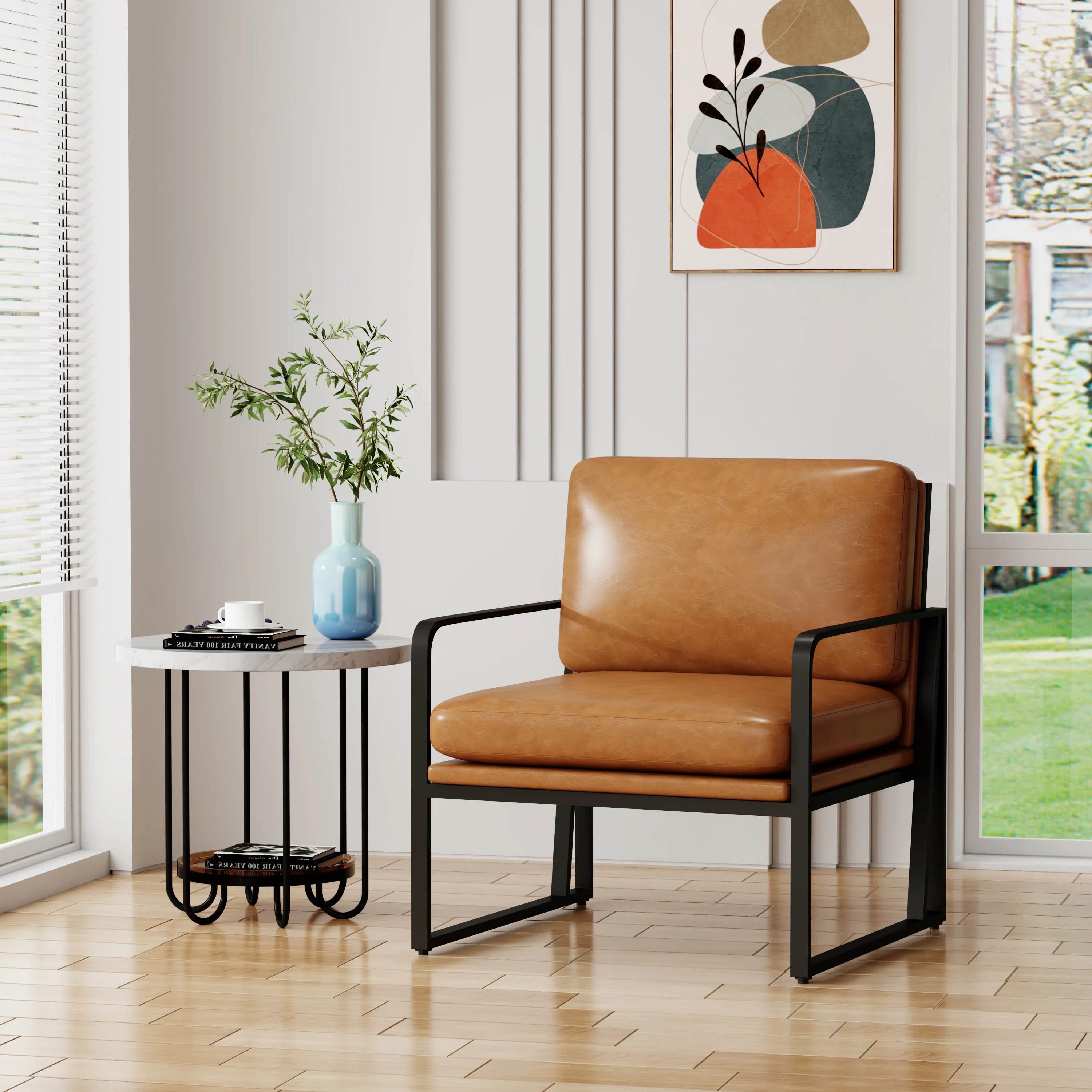 Accent Chairs, Living Room Chairs Linen Arm Chair Accent Chairs for Living Room