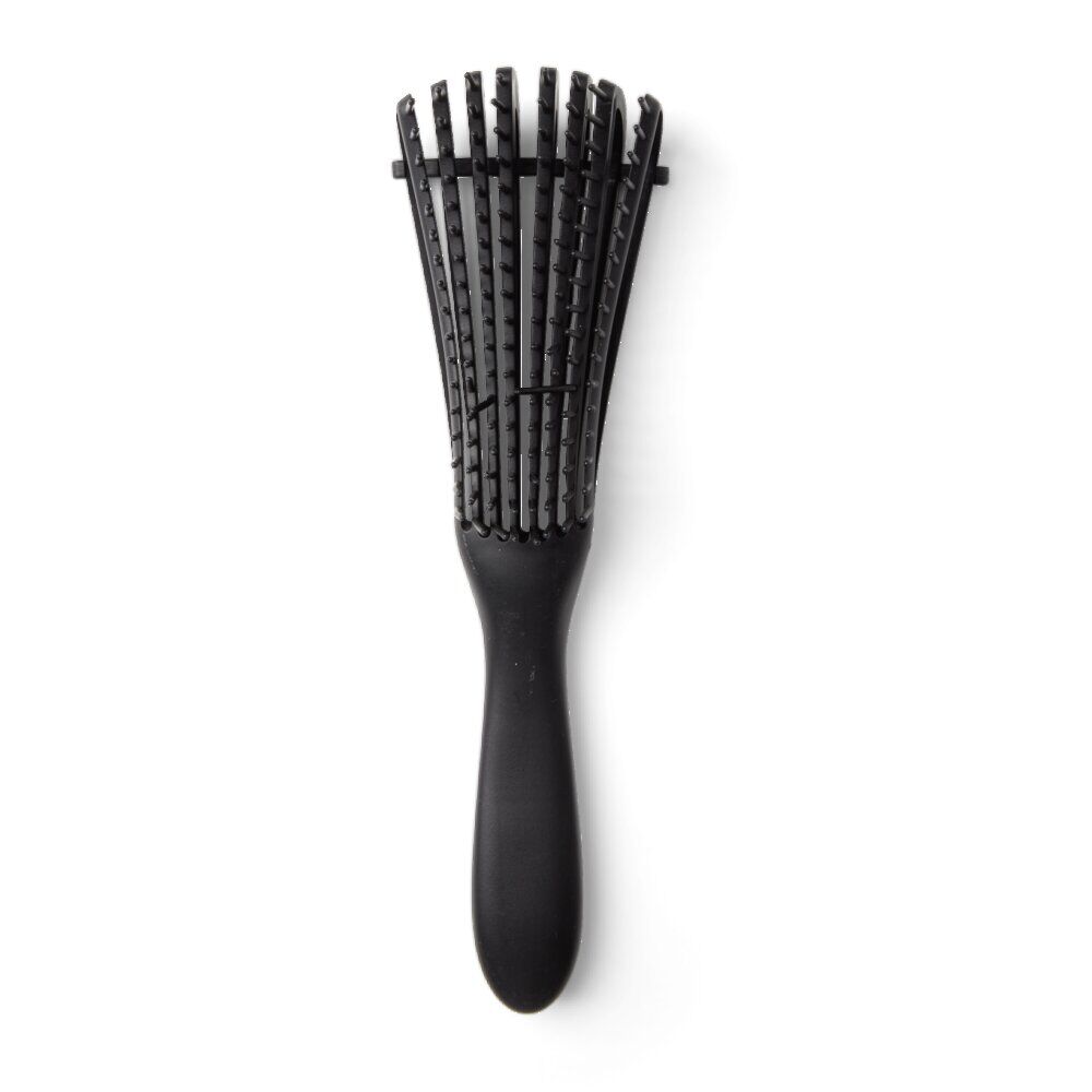Brosse à cheveux démêlante plate à picots PVC noir