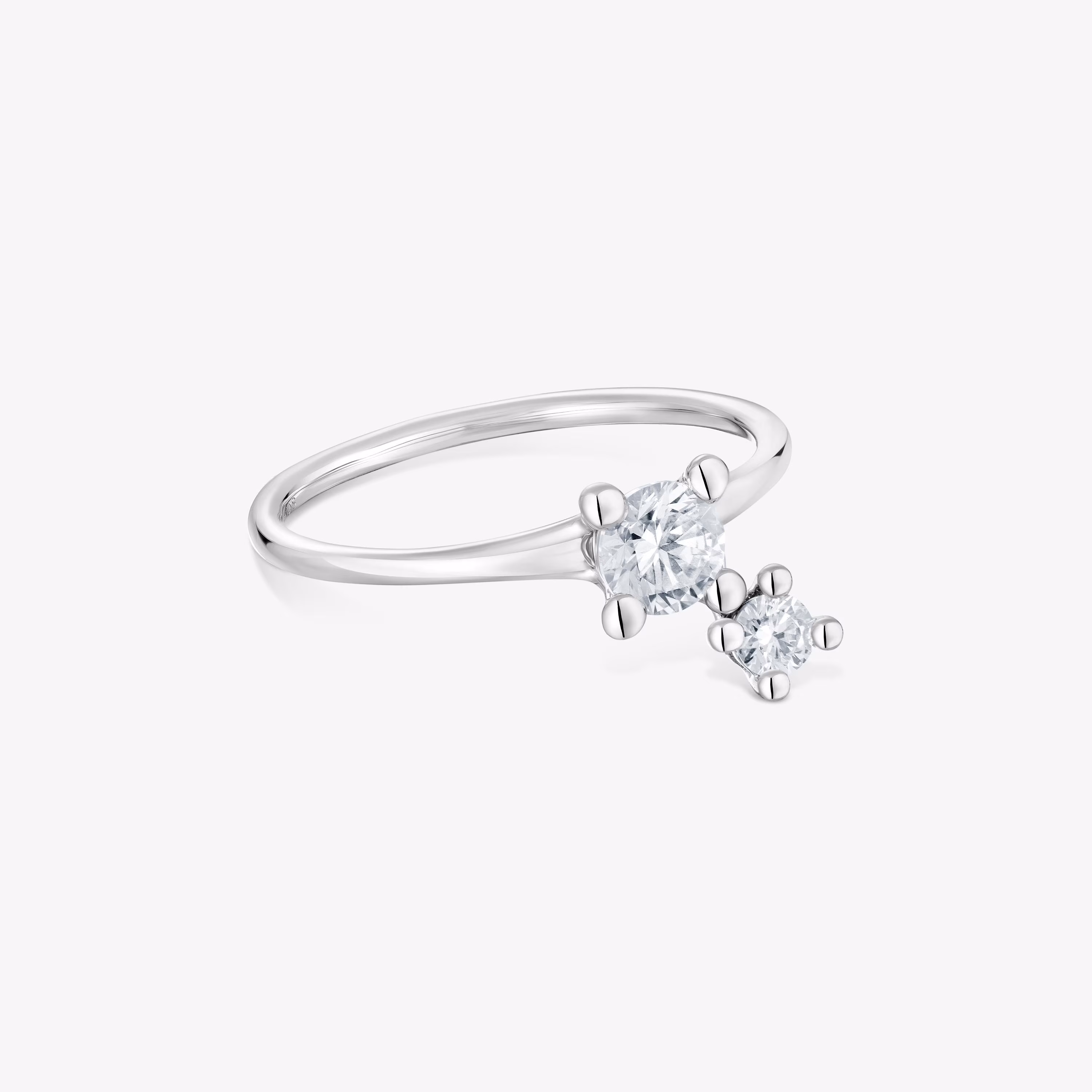 Anillo solitario y motivo colgante de platino con diamantes creados en laboratorio 0,45 ct Shine LGD