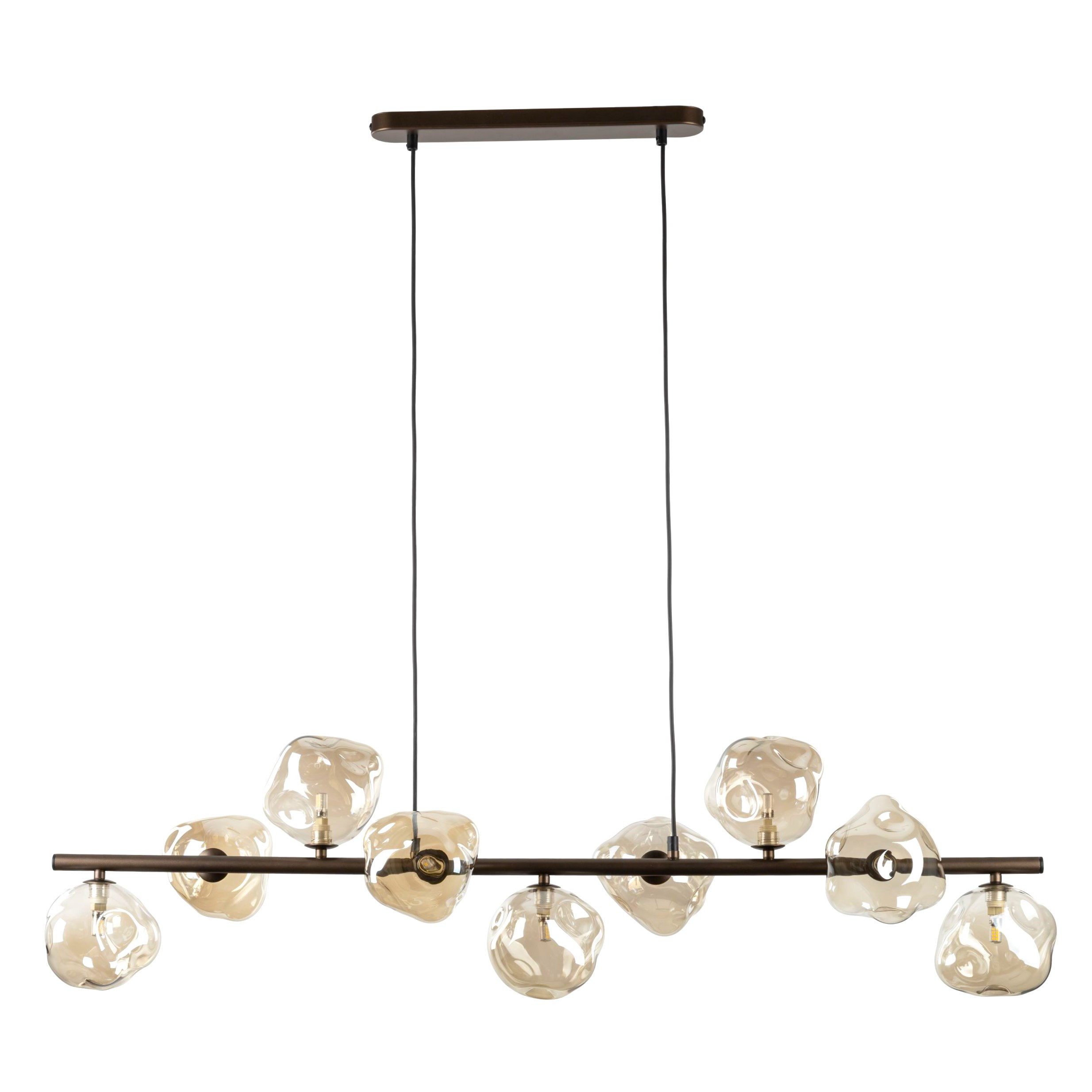 Brązowa Lampa Wisząca Tk Lighting Lava Listwa Nad Stół 9Xg9 Koniakowy Klosz