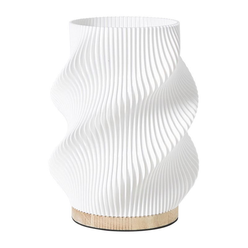 Tafellamp swirl Marian - wit/bruin - &Oslash;16x20.5 cm