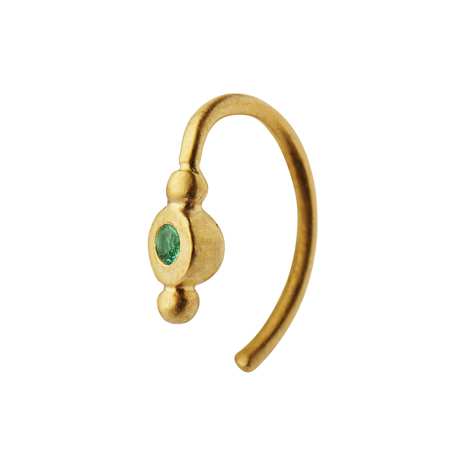Petit Bon-Bon Green Zircon Earring Single, gold