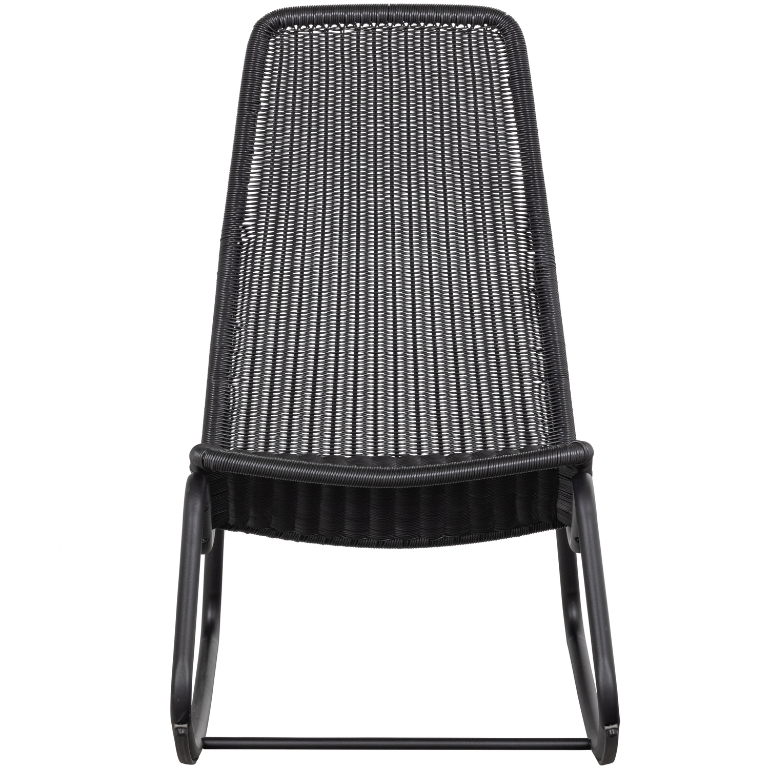 WOOOD schommelstoel buiten Tom - Rattan - Zwart - 97x51x95