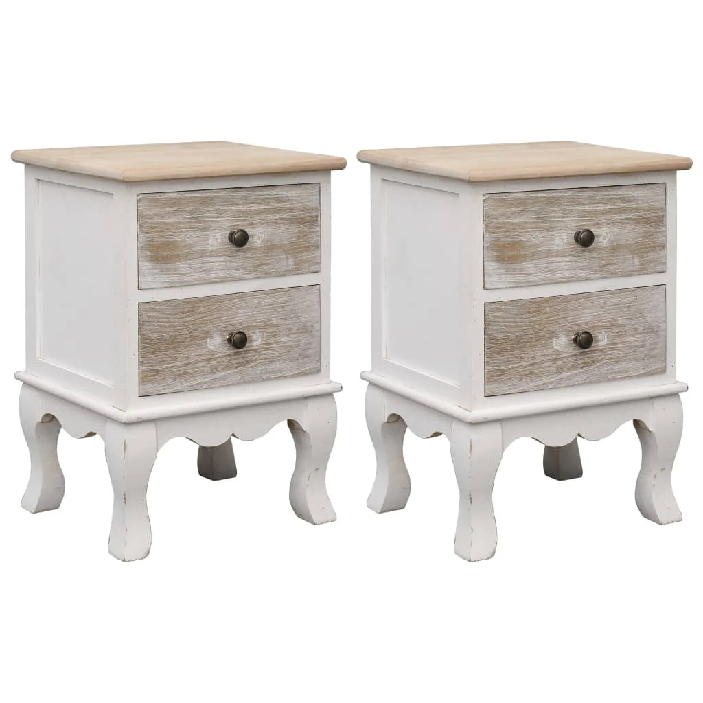 2x Szafka Nocna Drewniana Komoda Stolik Półka Nocna35 x 30 x 50