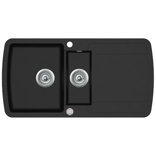 NNEVL Granite Kitchen Sink Double Basin Black