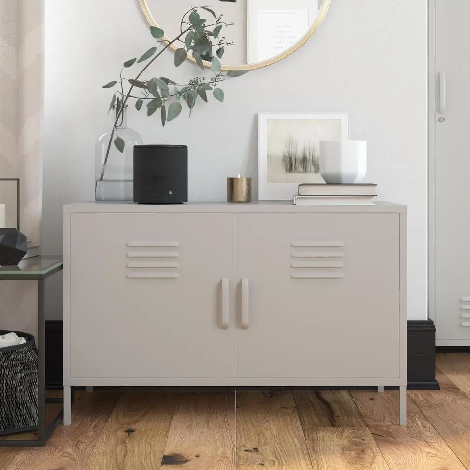 Bradford - Kledingkast met 2 taupe metalen deuren