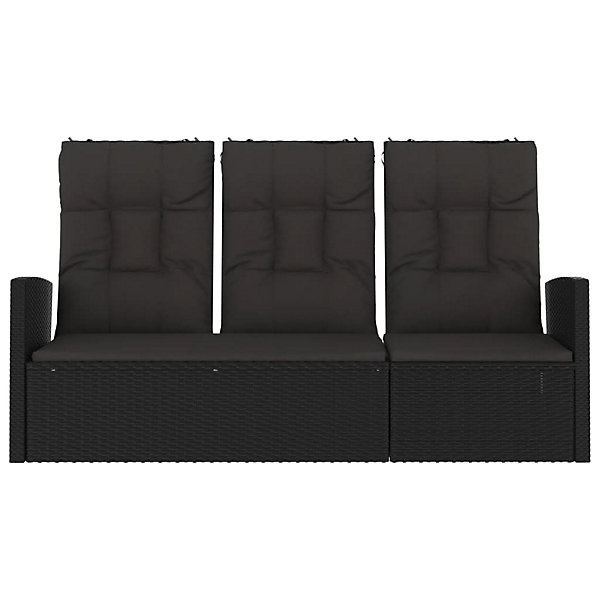 Banc de jardin meuble de patio resine noir Helloshop26