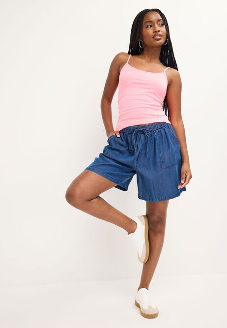 Womens Hot Pink Stretch Cami Vest Top