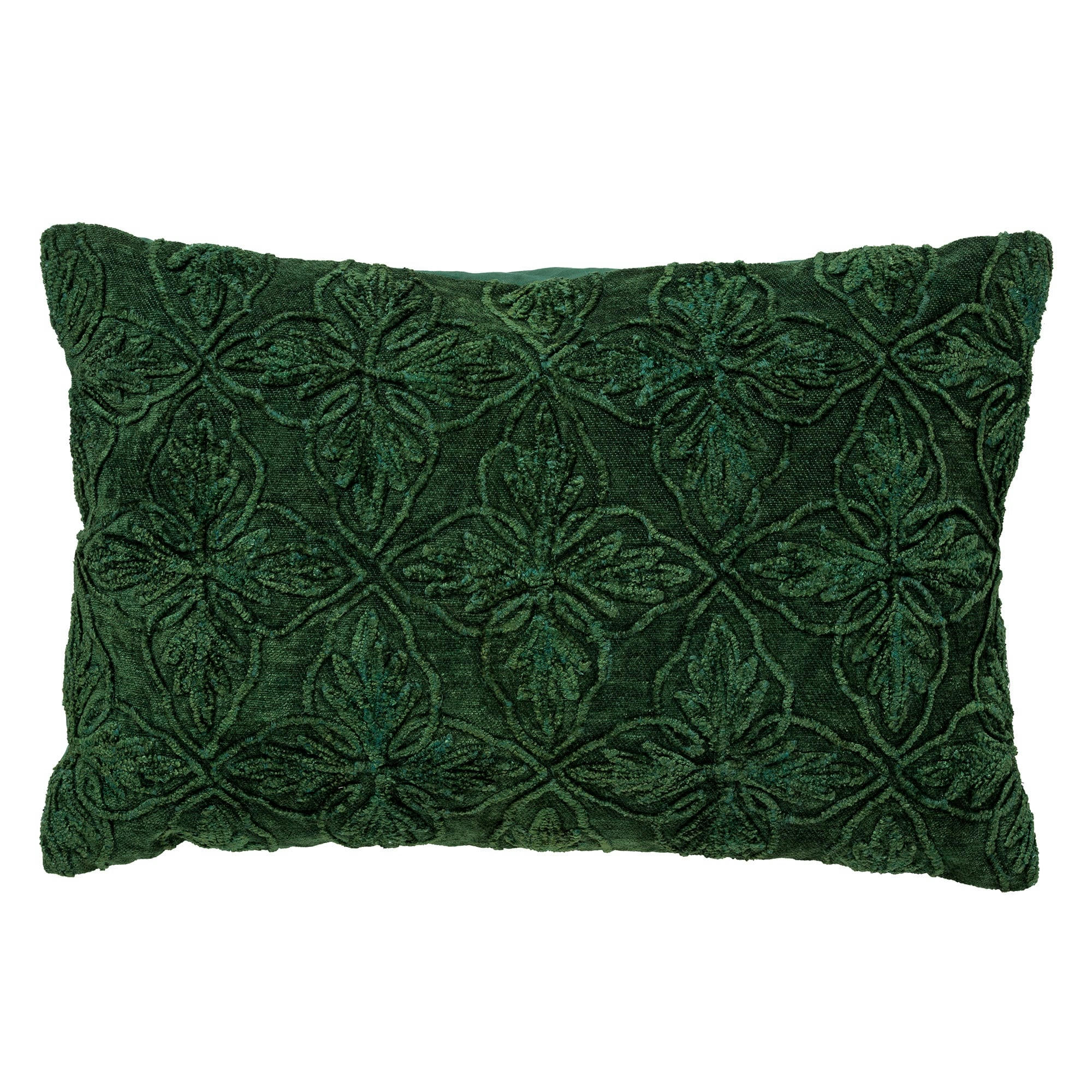 AMAR - Coussin - vert en coton 40x60 cm avec motif fleuri