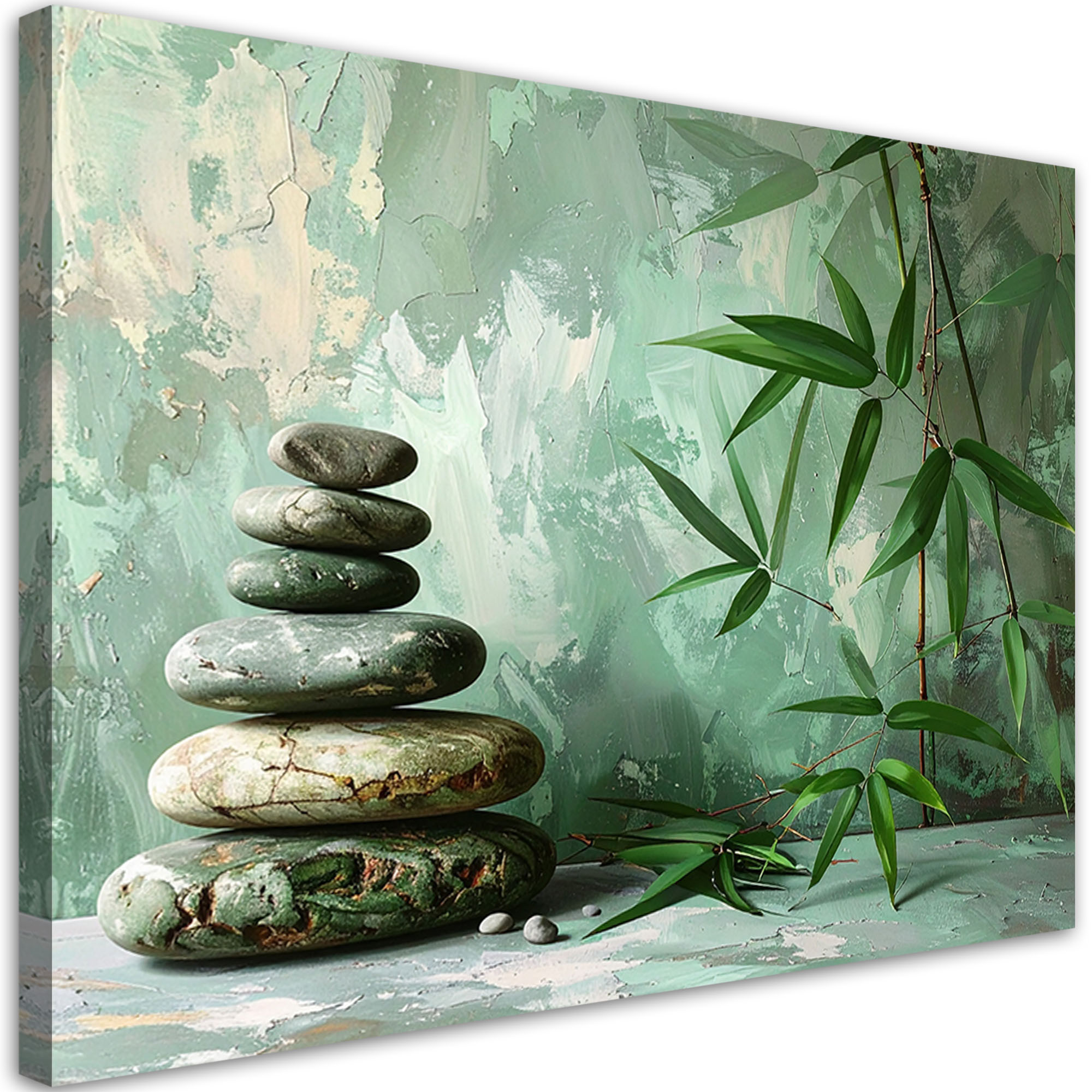 Obraz do salonu sypialni biura, Kamienie zen spa bambus imitacja 30x20