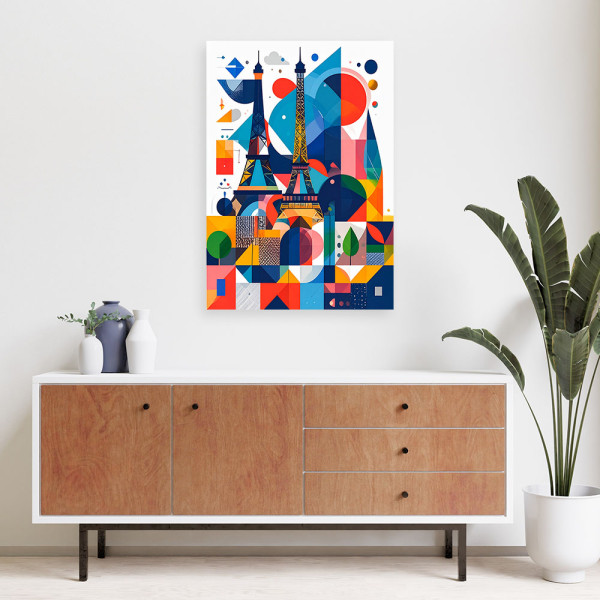 Obraz do salonu kuchni biura, Paryż Wieża Eiffla w stylu Bauhaus 20x30