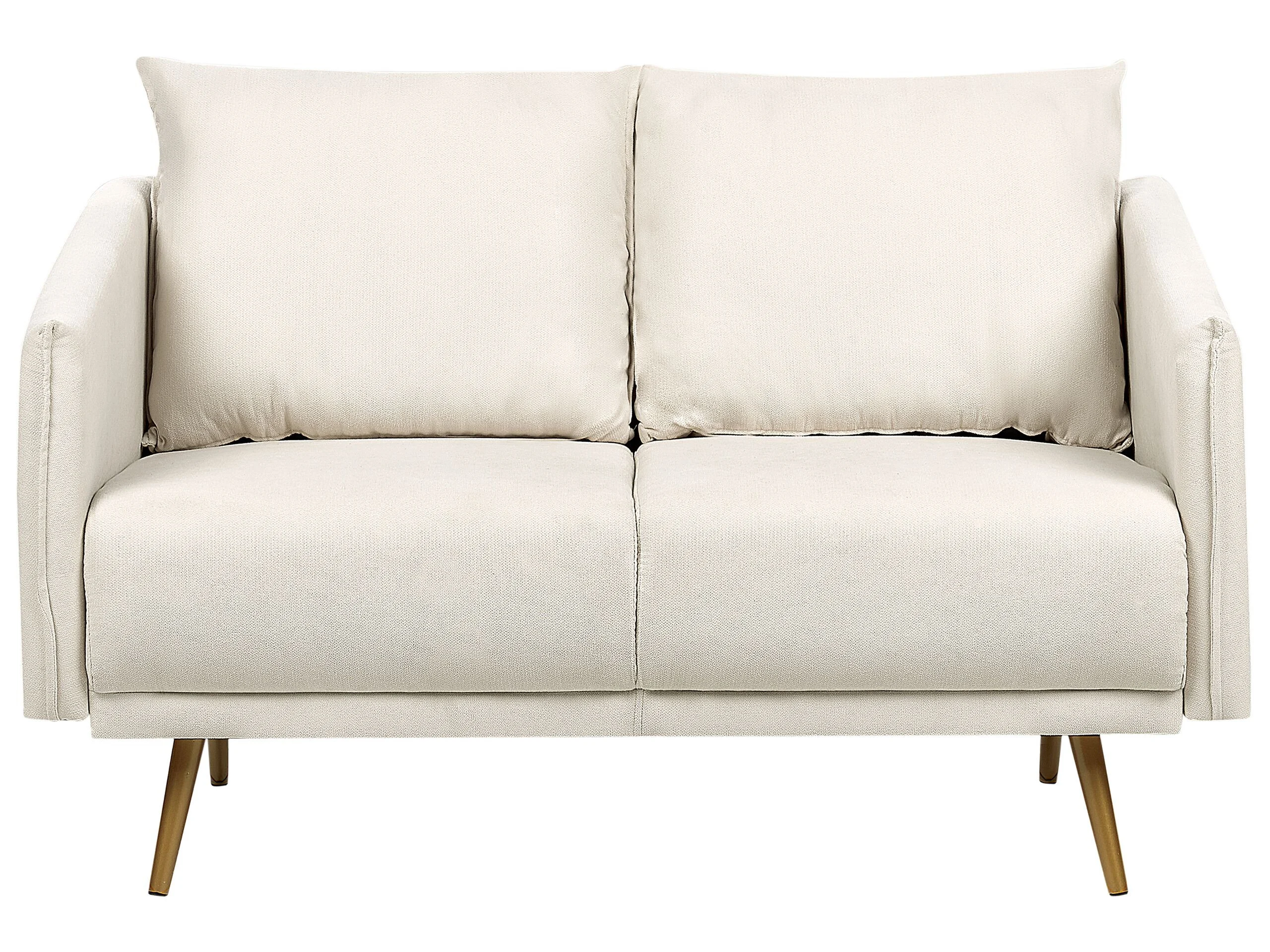 Sofa 2-osobowa tapicerowana jasnobeżowa