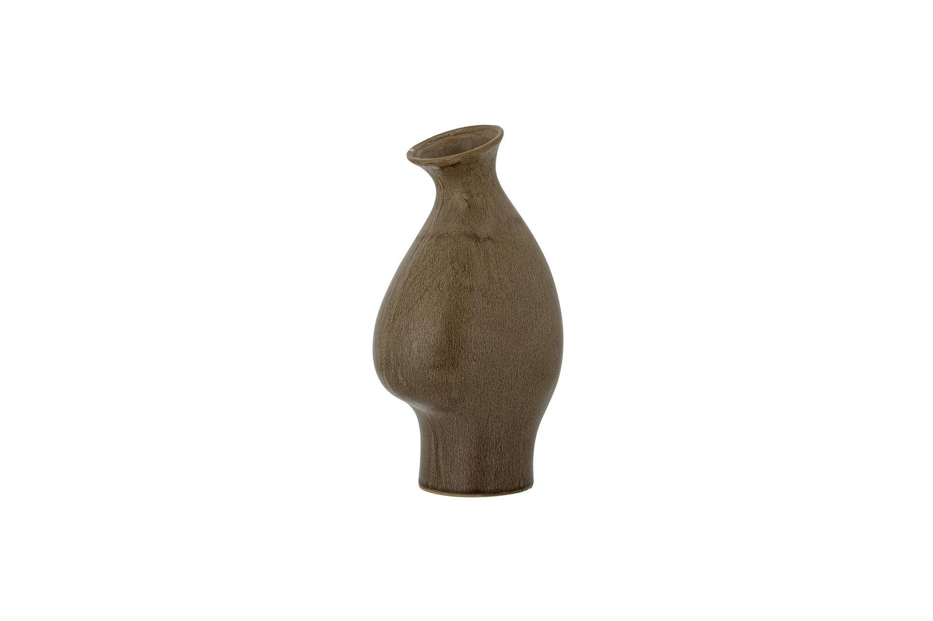 CELIN - Vase en grès brun H26cm