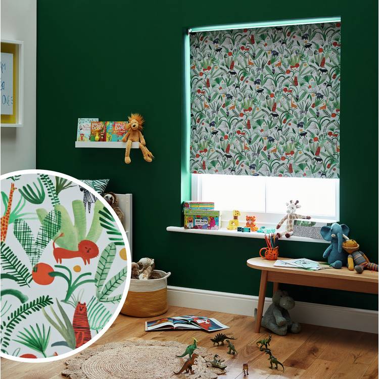 Habitat Kids Blackout Green Roller Blind - 90cm