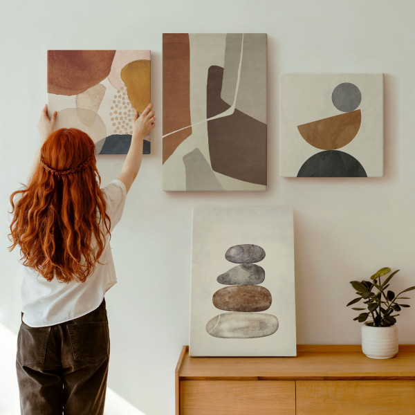 Obraz canvas 4 częściowy Abstrakcja malarska |40x40, 40x60| Wallfluent