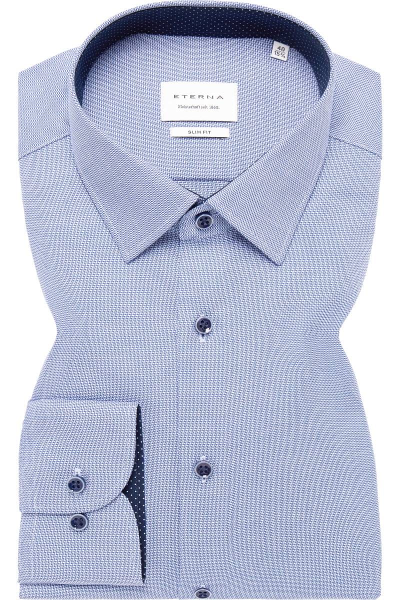 ETERNA Slim Fit Hemd blau, Strukturiert