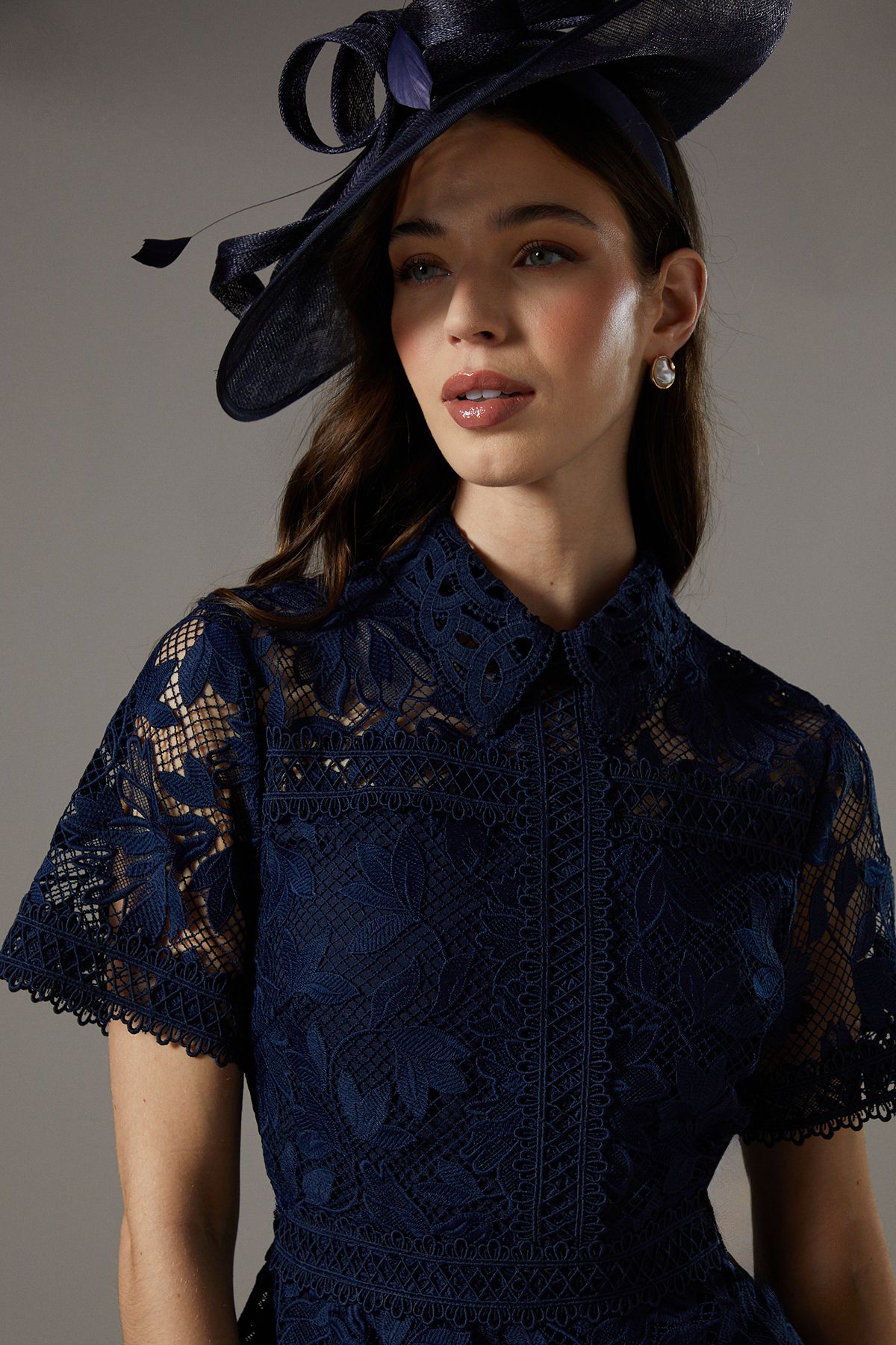 Coast Lace Top Pleated Dress