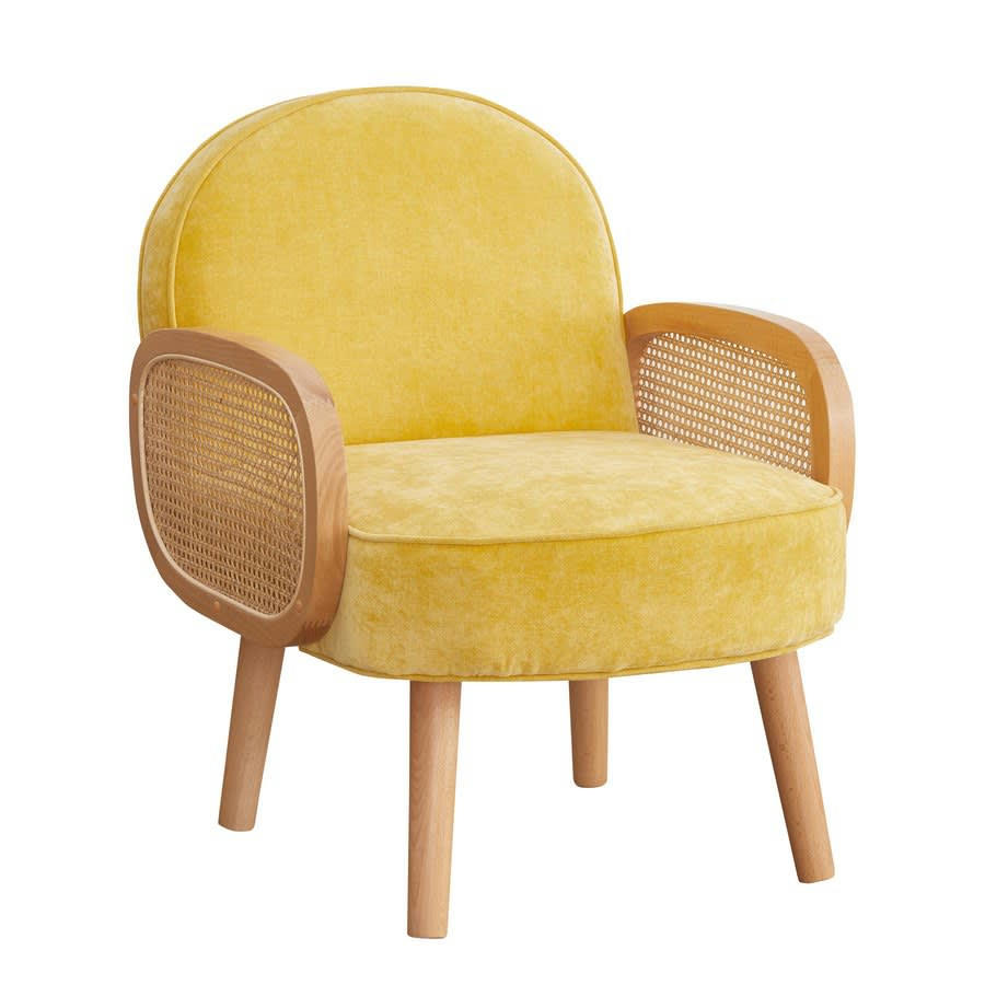 DORIS - Fauteuil design en tissu jaune