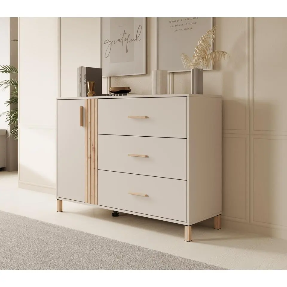 Meubella - Dressoir Bahia - Beige - 125 cm