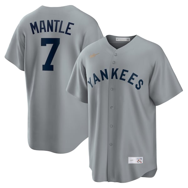Mickey Mantle New York Yankees Nike Road Cooperstown Collection Player Jersey - Gray/White