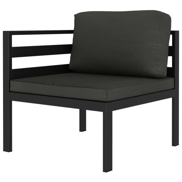 Zestaw mebli ogrodowych Antracyt Aluminium 2x hjørne   sofa środkowa