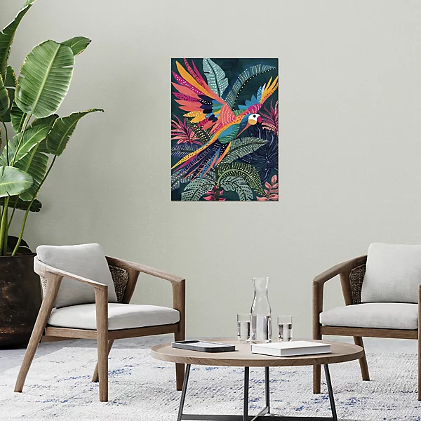 Affiche perroquet multicouleurs l.60 x l.80 cm Dada Art