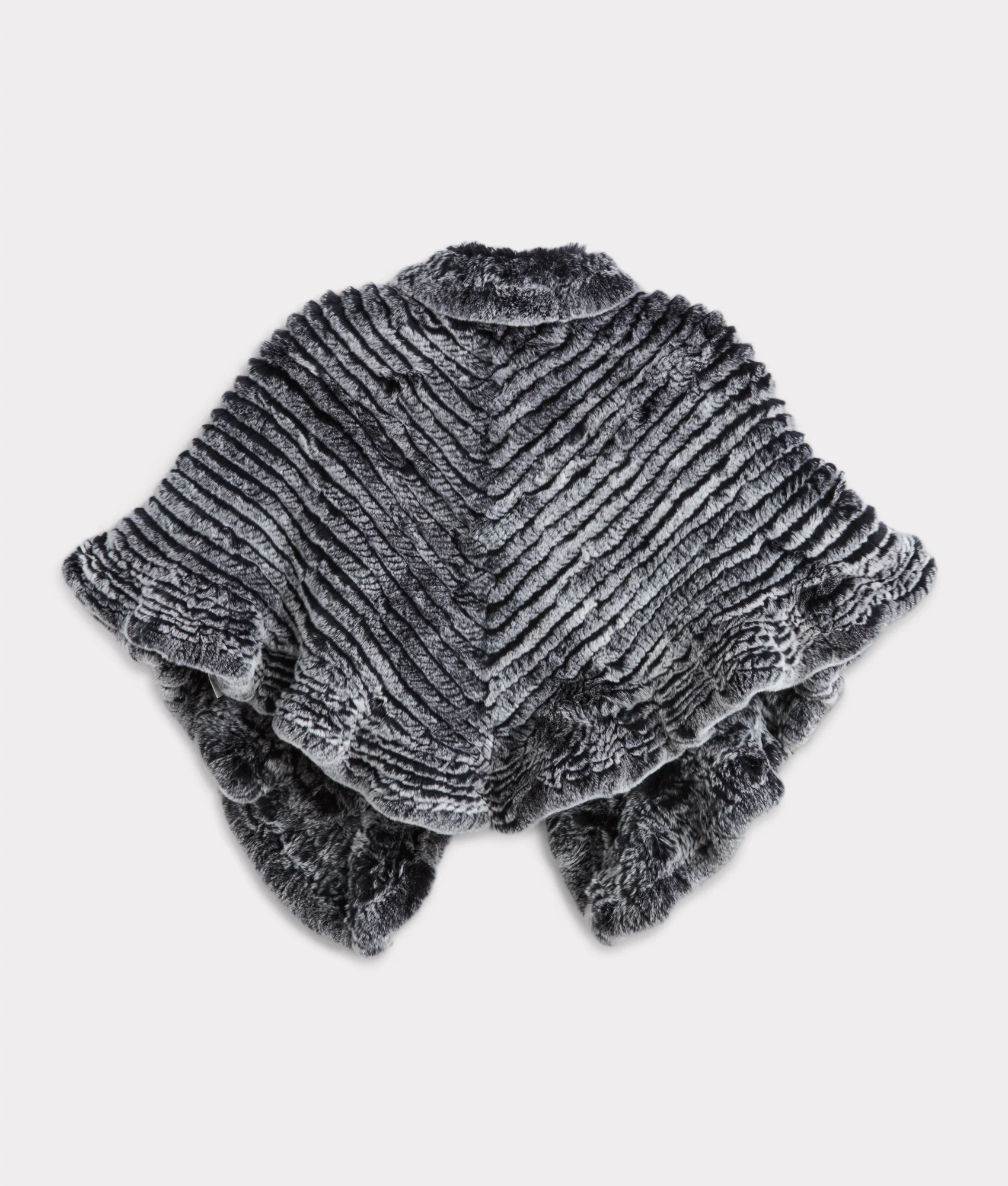 Ashley Fur Poncho - Black
