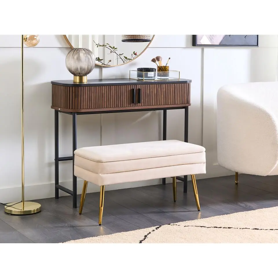 DURHAM - Bankje - Wit - Fluweel