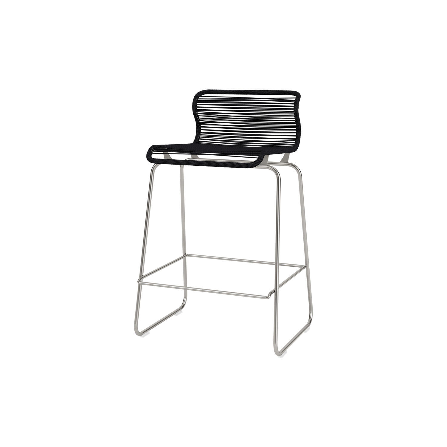 Panton One Kitchen barstol, paper black/steel