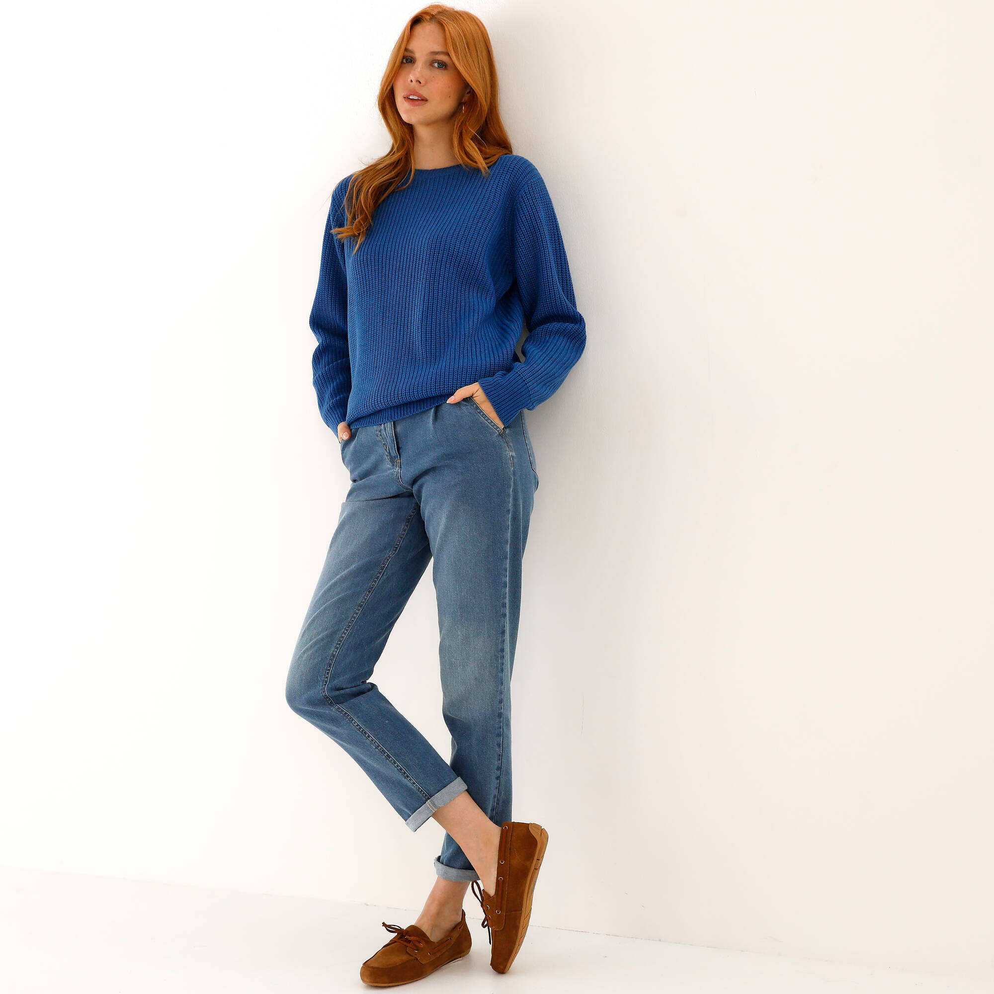 Pull col rond maille anglaise