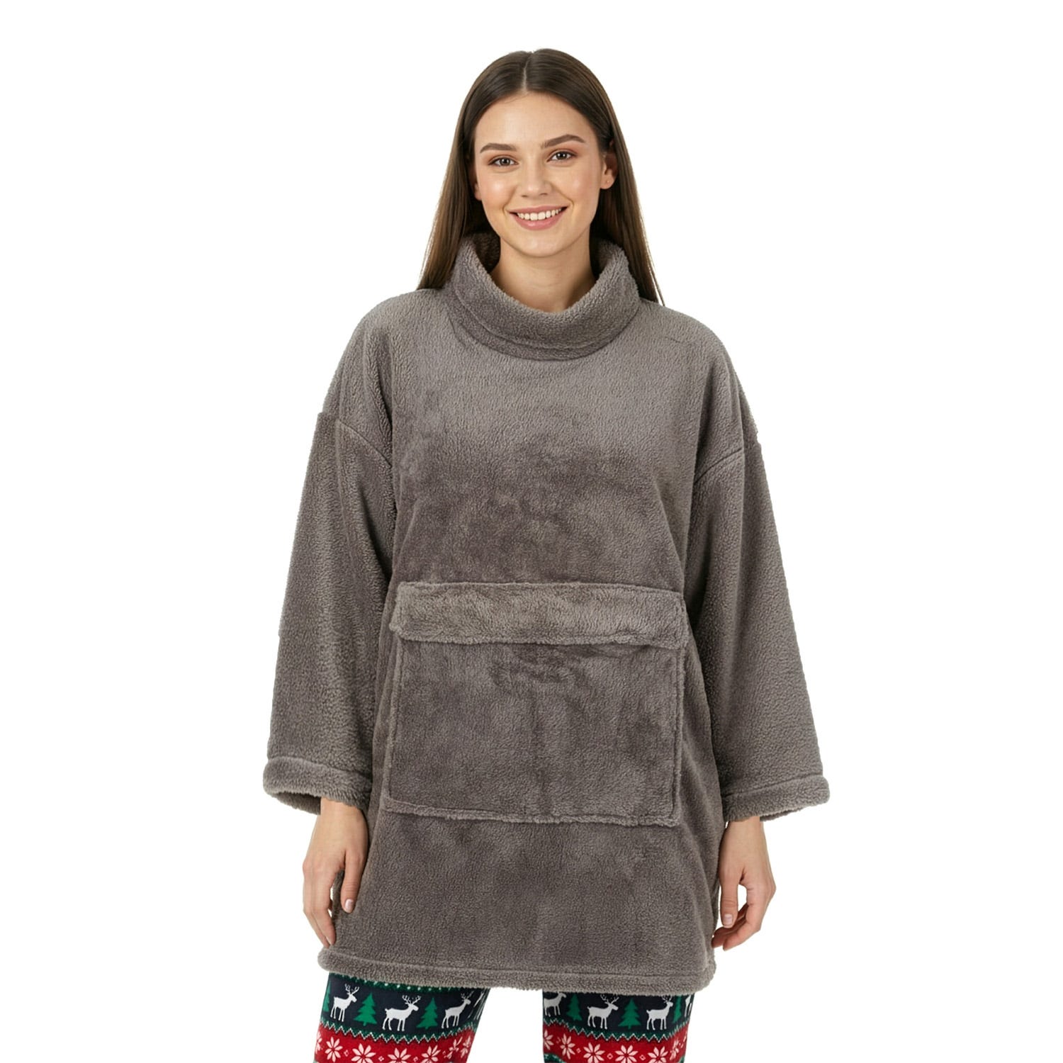 Felpa con cappuccio Brushed grigia