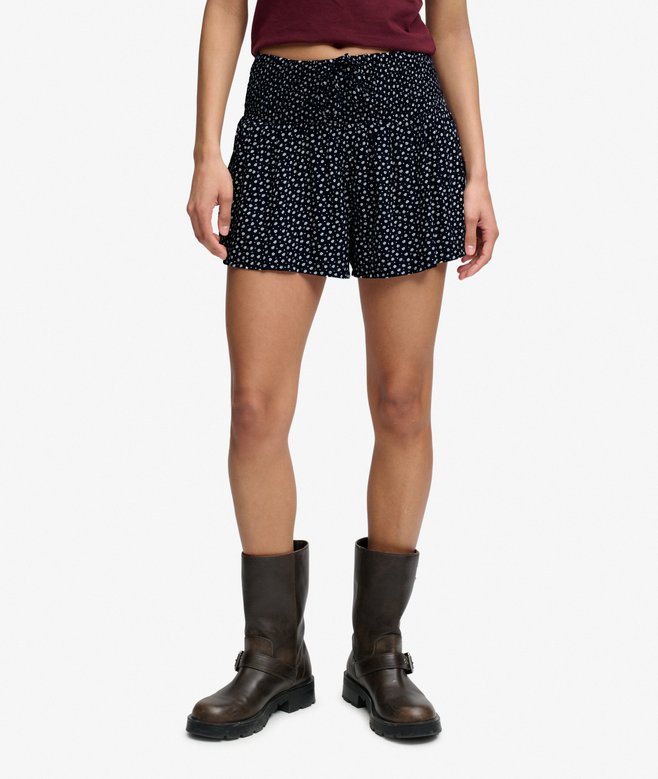 Printed Mini Smocked Shorts