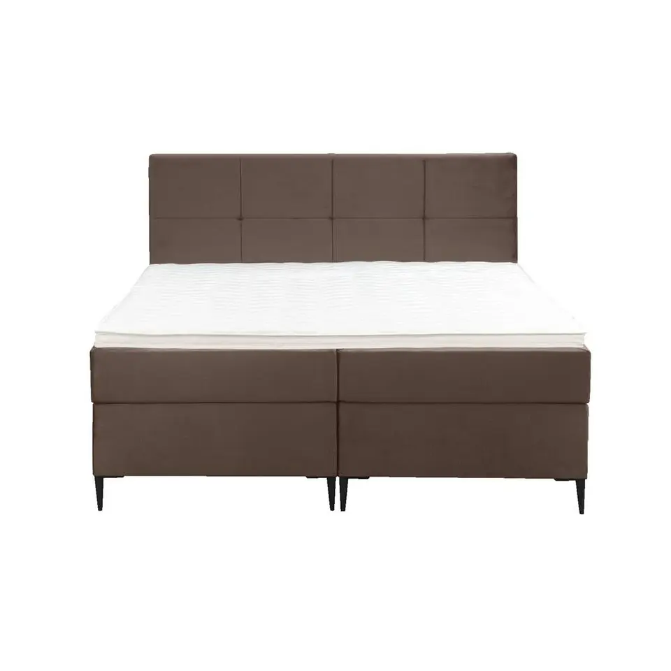 Boxspring Liv geblokt - bruin - 180x200 cm - slanke poot