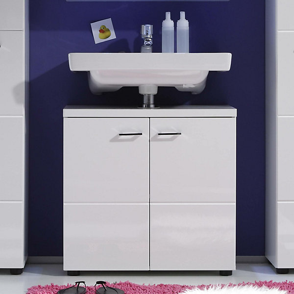 NIGHTLIFE - Meuble de salle de bain. Meuble sous vasque en mélaminé de couleur blanc .L-H-P : 65 - 63 - 35 cm