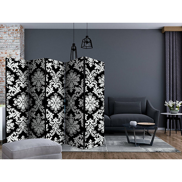 Paravent Touche d'élégance II Style Chic et Intemporel 225 x 172 cm Noir et blanc