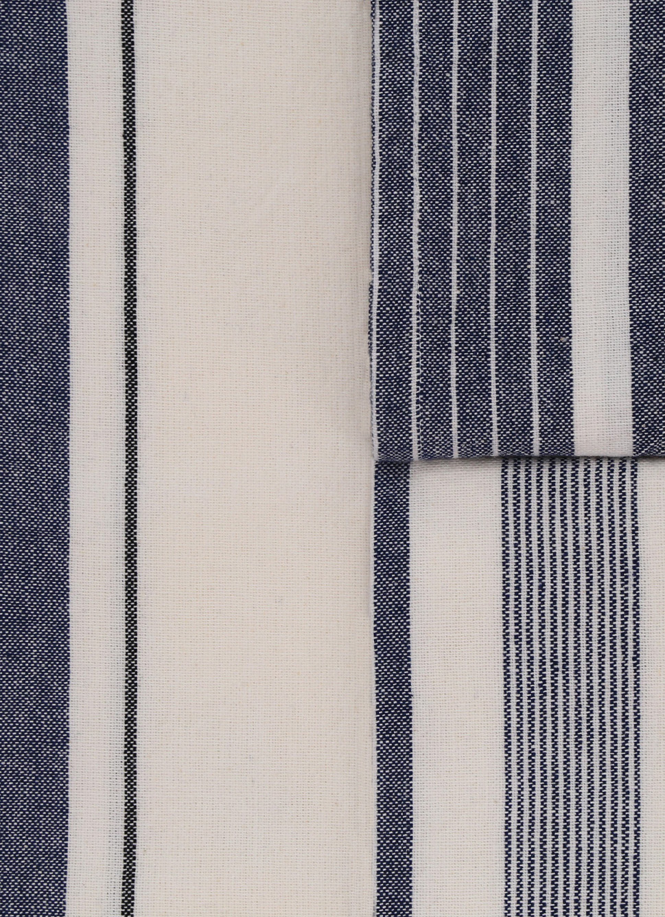 LOT DE 3 TORCHONS EN COTON à RAYURES BLEU MARINE