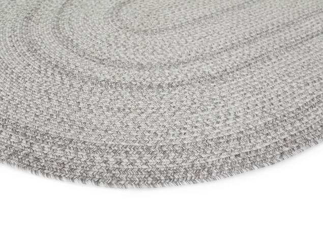 Mika Grey Braided Flatweave Indoor Outdoor Oval Rug
