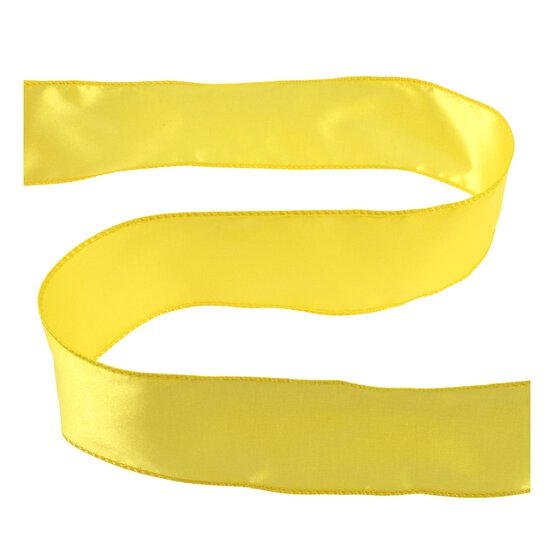 Yellow Wire Edge Satin Ribbon 63mm x 3m