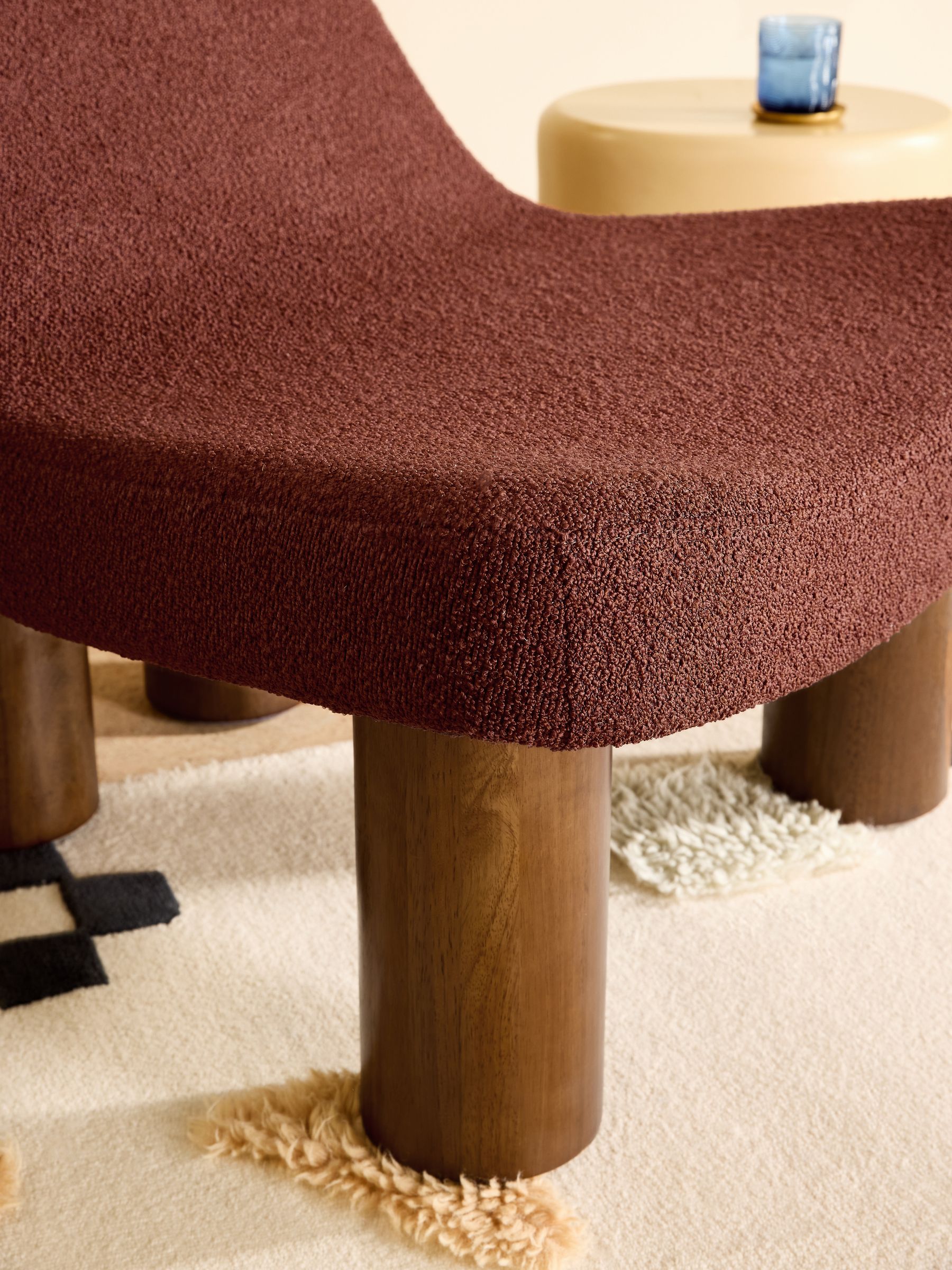Wray Accent Chair in Rust Orange Pax Boucle
