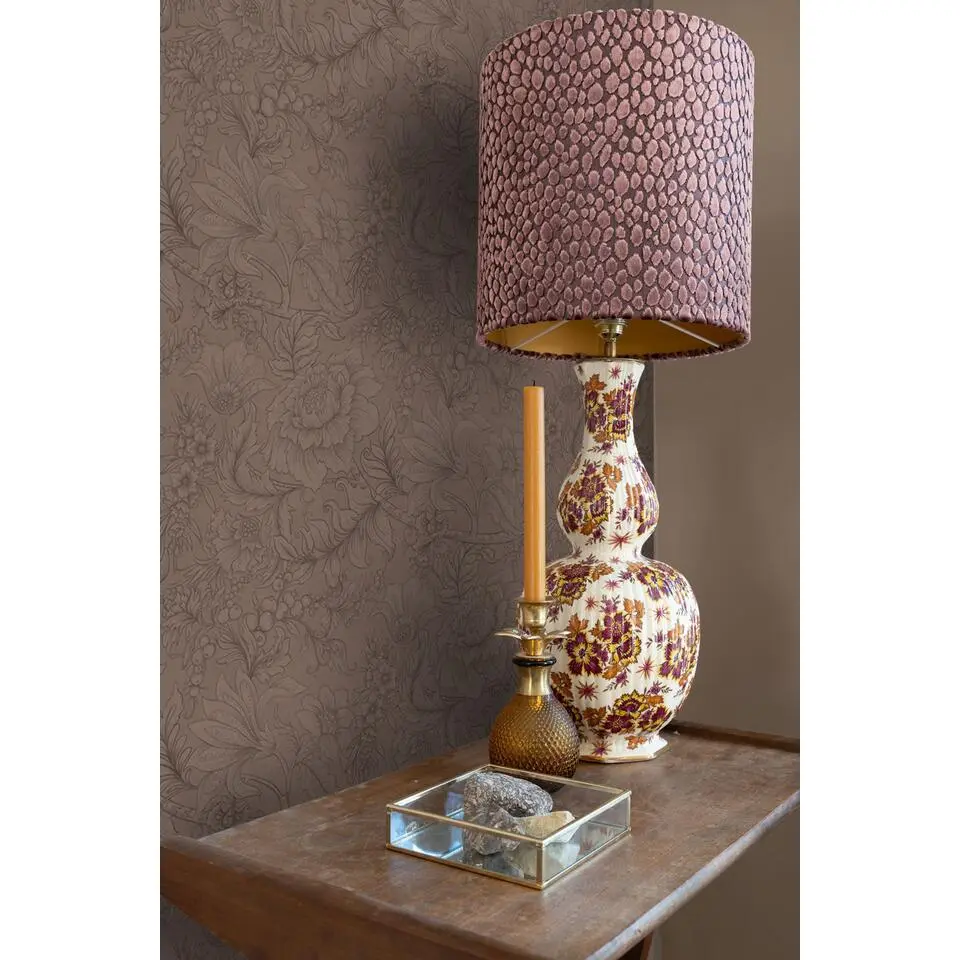 ESTAhome behang bloemmotief bruin - 50 x 900 cm