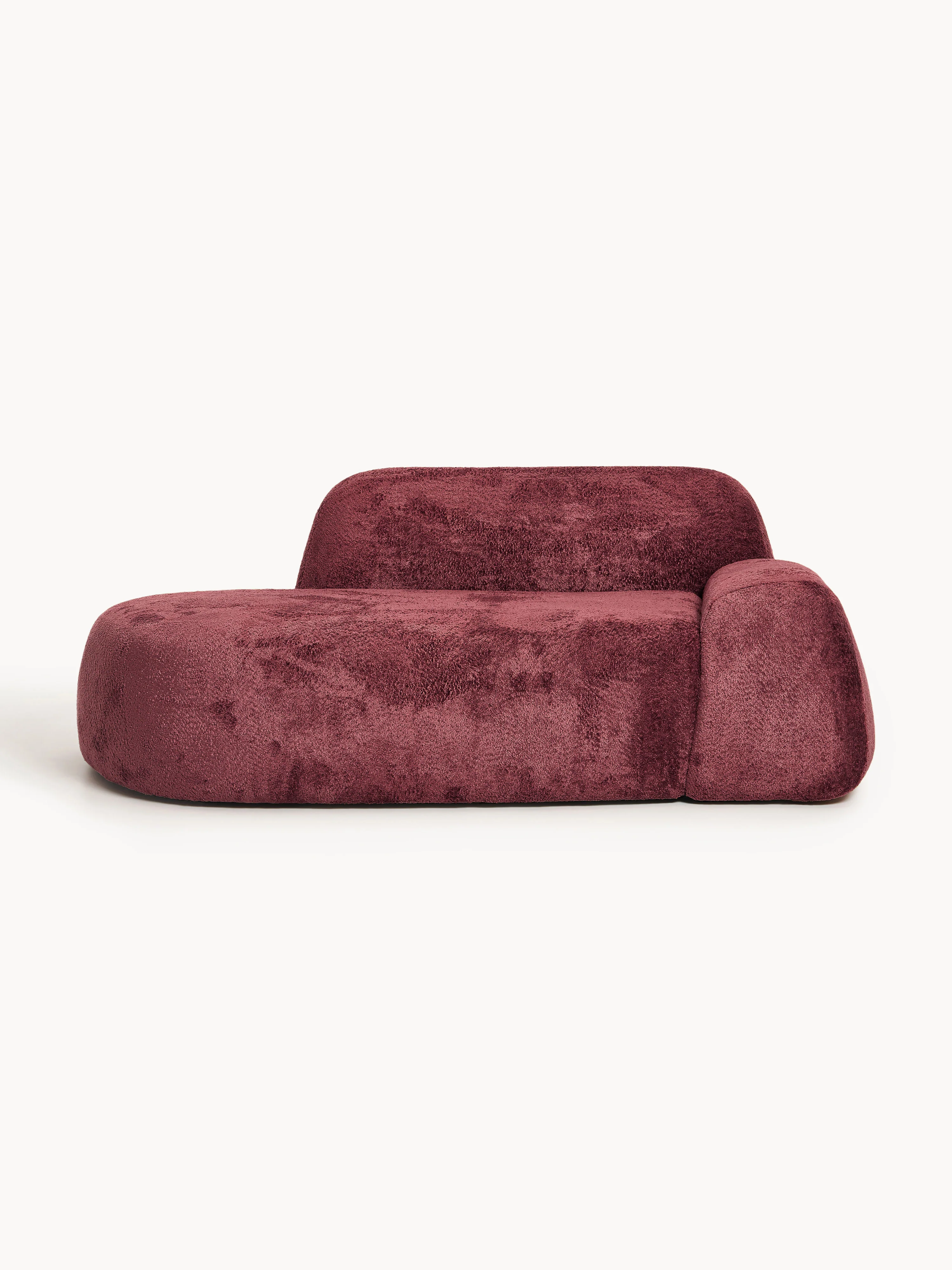 Sofa Wolke (2-Sitzer) aus Teddy-Bouclé mit Chaiselongue