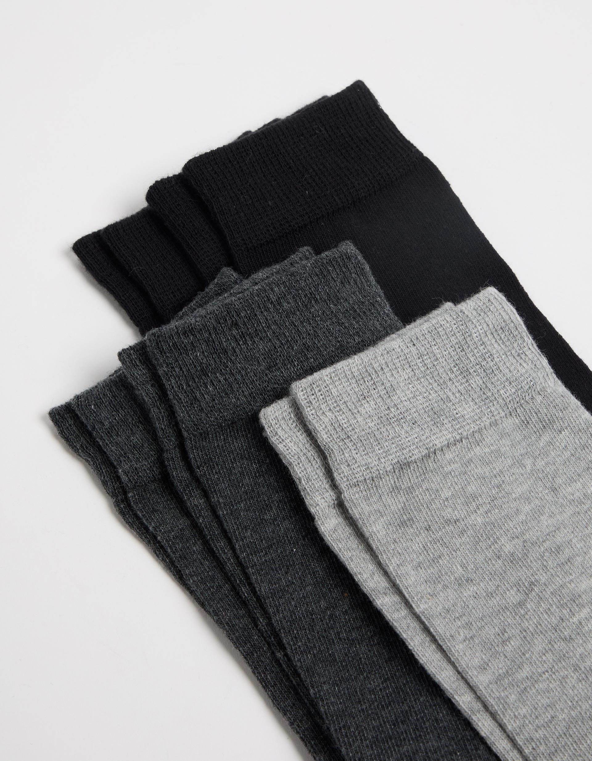 Pack 5 Pares de Meias Lisas, Homem, Cinzento Escuro