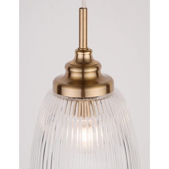 Pendelleuchte »Mond«, LED, 1-flammig, goldfarben/transparent