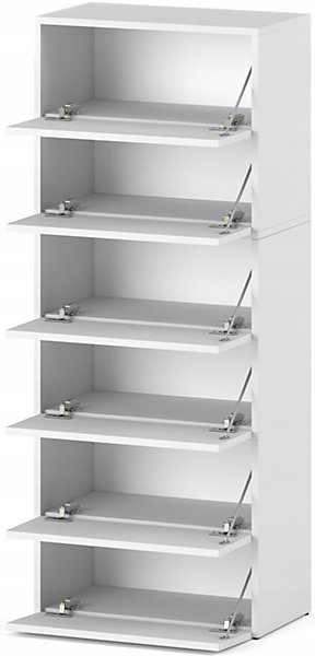 Meuble à Chaussures étroitBlanc Mat60x36x150cm - étagère Rangement Entrée